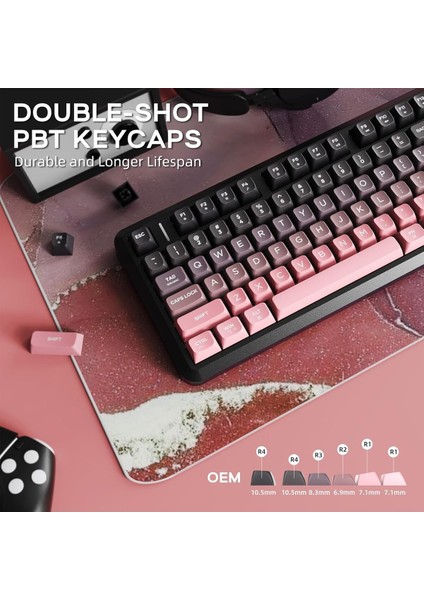 M75 Kablosuz Bt+2.4ghz OLED Tft Ekranlı Membran Reinbow Aydınlatmalı Gaming Oyuncu Klavye modelleri