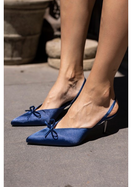 Babes Kadın Leopar Saten Özel Ökçe Topuklu Ayakkabi