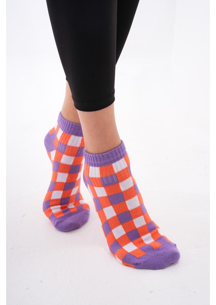 Damalı (Dikişsiz) Pamuklu Nefes Alabilen Terletmez Kadın Çorap'ı