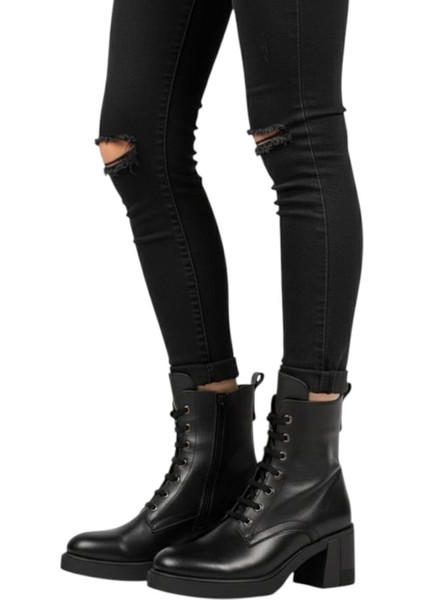 Kadın Hakiki Deri Siyah Kışlık Bot modelleri