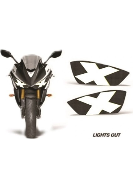 Yamaha R25 Uyumlu Far Sticker Far Içi Göz Sticker R25 Sticker Beyaz x