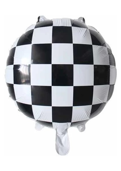 18 ınc damalı yuvarlak folyo balon