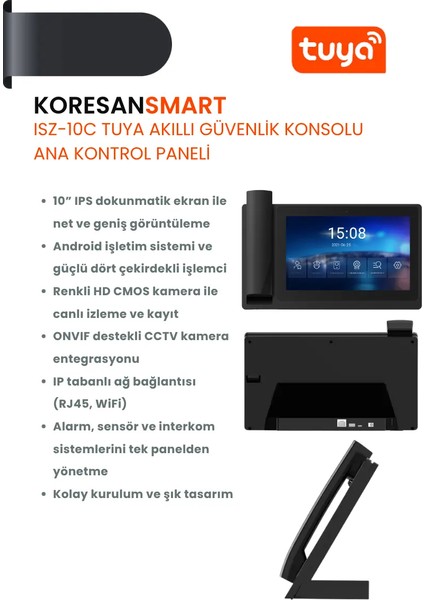 Tuya ISZ-10C Akıllı Güvenlik Konsolu – Ana Kontrol Paneli