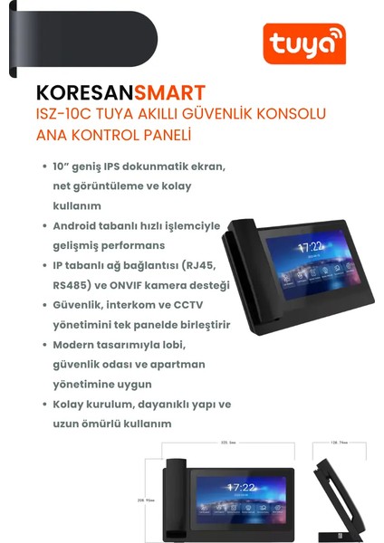 Tuya ISZ-10C Akıllı Güvenlik Konsolu – Ana Kontrol Paneli fiyatları