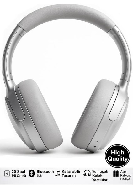 Beat Kablosuz Kulaküstü Kulaklık – Bluetooth Kulaklık 5.3, Katlanabilir, Mikrofonlu, Aux Girişli