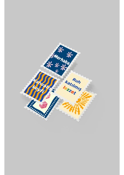 Renkli Pul Sticker Seti 20'li - Bullet Journal Ajanda Scrapbook modelleri