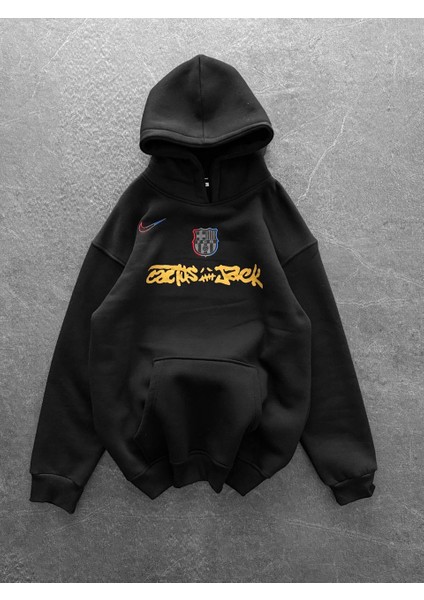 Fc Barcelona Logolu Ön Baskılı Kapşonlu Sweatshirt indirimleri