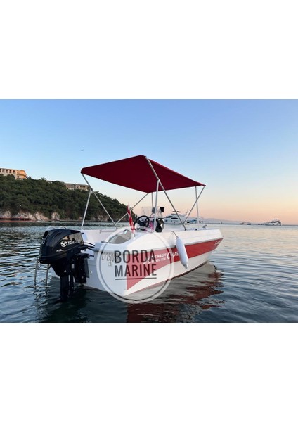 3 Kollu Rollbar Katlanabilir Tekne Tentesi, Paslanmaz Güneşlik 2 mt Açılır