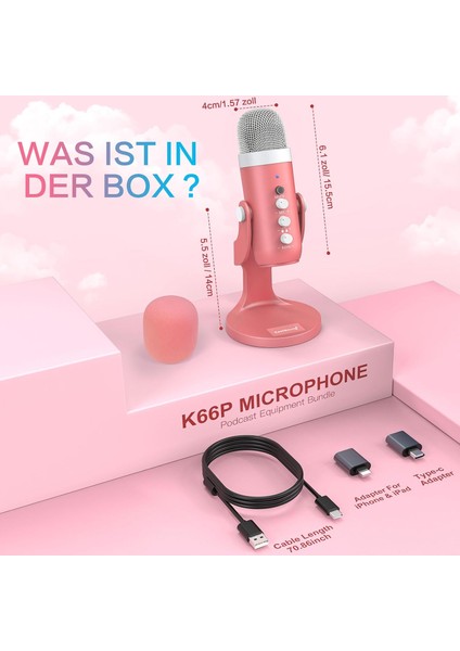 X66 USB Mikrofon – Stüdyo Kalitesinde Ses, Gürültü Engelleme ve Eko Kontrolü (Gaming, Podcast, Asmr, Streaming Için Pc/ps5/mac/ios Uyumlu) fırsatları