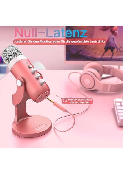 X66 USB Mikrofon – Stüdyo Kalitesinde Ses, Gürültü Engelleme ve Eko Kontrolü (Gaming, Podcast, Asmr, Streaming Için Pc/ps5/mac/ios Uyumlu)