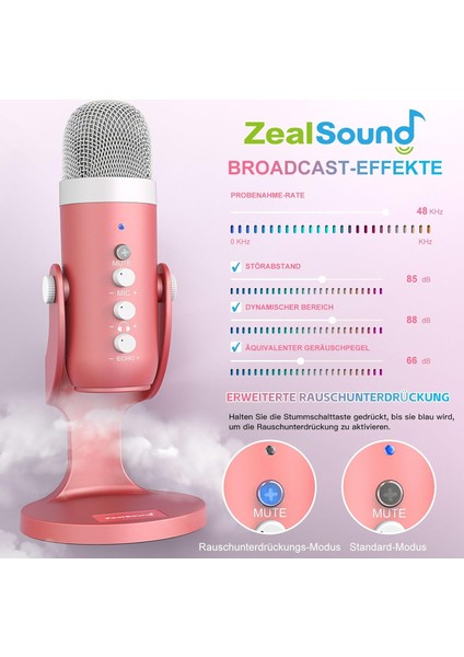 X66 USB Mikrofon – Stüdyo Kalitesinde Ses, Gürültü Engelleme ve Eko Kontrolü (Gaming, Podcast, Asmr, Streaming Için Pc/ps5/mac/ios Uyumlu)