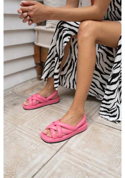 Marciya Kadın Yeşil Pofuduk Sandalet