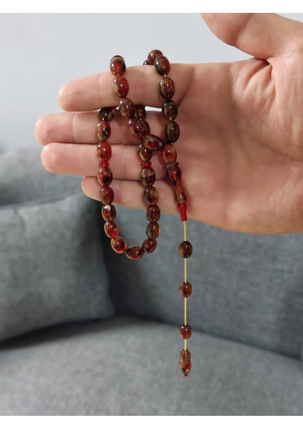 Kahve Siyah Renk Beyzi Kesim Toz Kehribar Tesbih fiyatları