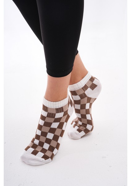 Damalı (Dikişsiz) Pamuklu Nefes Alabilen Terletmez Kadın Çorap'ı