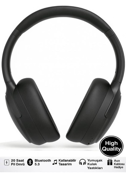 Beat Kablosuz Kulaküstü Kulaklık – Bluetooth Kulaklık 5.3, Katlanabilir, Mikrofonlu, Aux Girişli