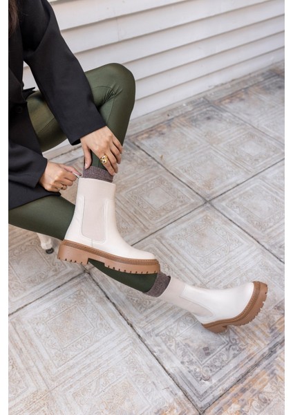 Paprica Kadın Bej Gercek Deri Bot fırsatları