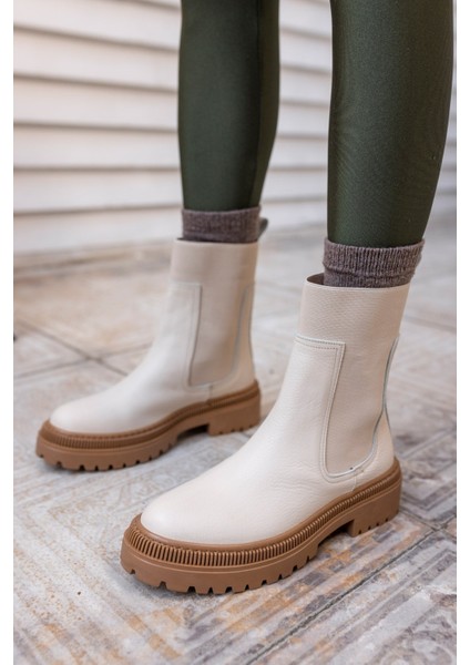 Paprica Kadın Bej Gercek Deri Bot indirimleri