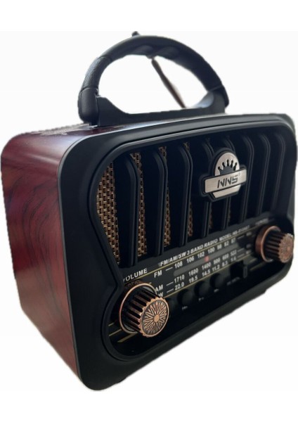 Kahverengi Büyük Boy Nostaljik Radyo, Bt/usb/fm, Şık ve Kullanışlı Tasarım