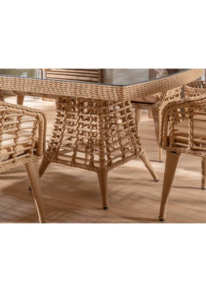 Eyfel Rattan Masa Takımı 6+1 Cappuccino modelleri