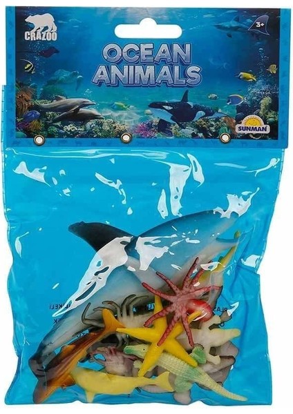 0704 Okyanus Hayvanları Poşetli Hayvan Oyun Seti modelleri
