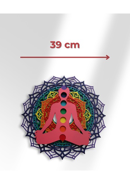 Ahşap Duvar Dekoru Çakra Temalı El Işçiliğiyle Boyanmış "yaşam Enerjisi" Mandala modelleri
