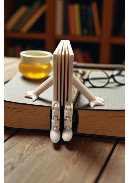 Dekoratif Kitap Oturan Figür Tasarımlı, Modern Kitaplık ve Masa Üstü Aksesuar 5 cm 3D fiyatları