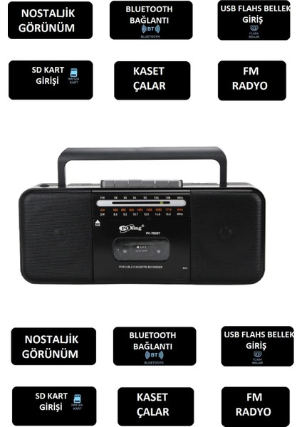 Nostalji Müzik Seti: Kasetçalar, Fm Radyo, Bluetooth ve USB Mp3 Hoparlörler fiyatları