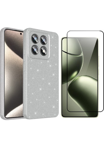 Xiaomi 14T Kılıf Kamera Korumalı Simli Lüks Zore Koton Kapak + Temperli Cam Ekran Koruyucu