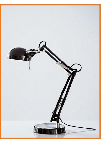 Masa Lambası Hareketli Ayarlı Kol ve Başlık Çalışma Masası Uyumlu Okuma Işığı 40 Watt 35 cm Siyah