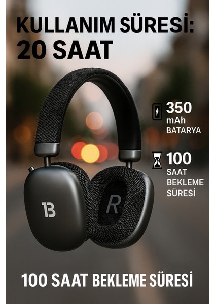 Wave Kablosuz Kulaküstü Kulaklık – Bluetooth Kulaklık 5.3, Katlanabilir, Mikrofonlu, Aux Girişli indirimleri