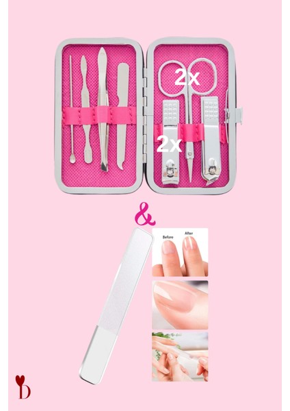 10'lu Profesyonel Manikür Pedikür Seti ve Lüks Cam Tırnak Törpüsü: Kusursuz El & Ayak Bakımı