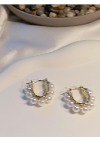 Inci Detaylı Şık Çelik Küpe