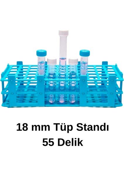 Deney Tüpü Standı 18 mm 55 Delikli Test Tüpü Portüp Laboratuvara Uygun modelleri