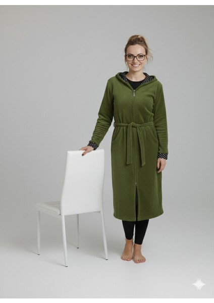 Fermuarlı Kışlık Polar Kumaş Kadın Sabahlık/gecelik modelleri