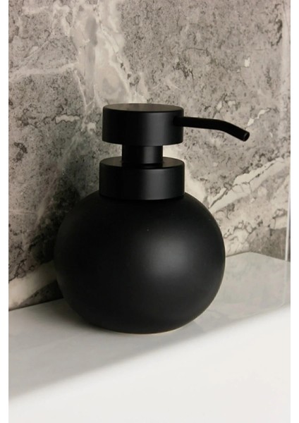 Porselen Siyah Tombul Sıvı Sabunluk ve Deterjanlık