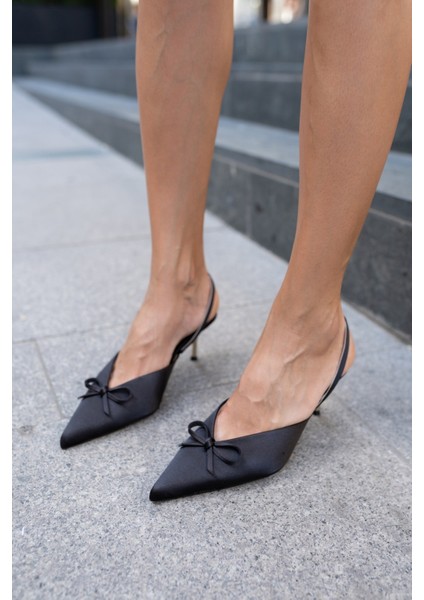 Babes Kadın Leopar Saten Özel Ökçe Topuklu Ayakkabi