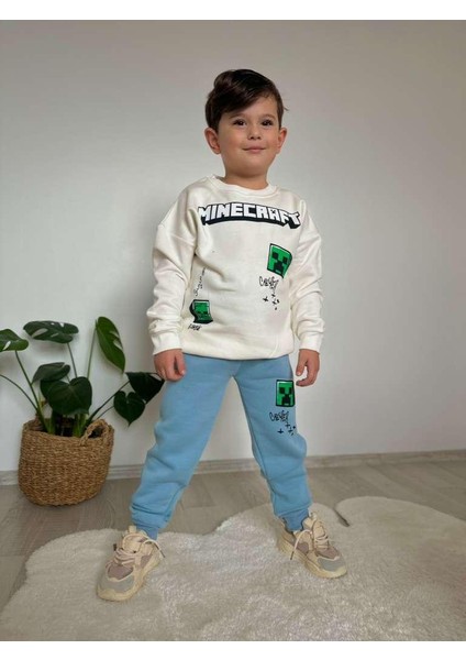 Craft Baskılı Şardonlu 3 Iplik Sweatshirt-Eşofman Altı Kışlık Erkek Çocuk Takım