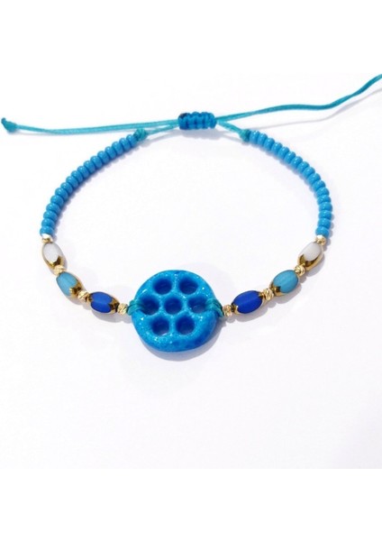 Süryani Nazar Çek Cam ve Dorika Boncuklu Mavi Bileklik fiyatları