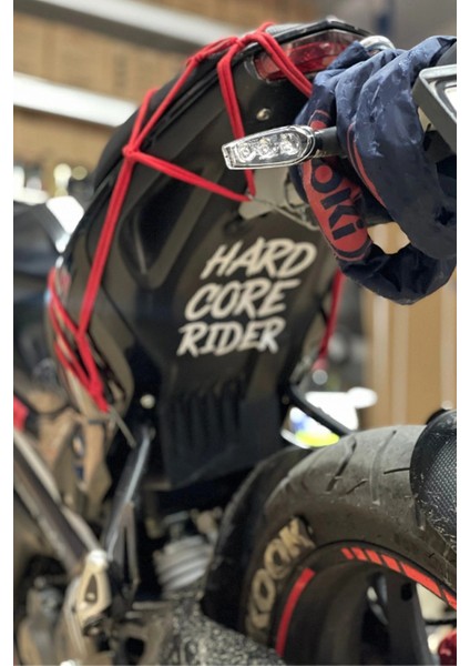 Motor Için Dekoratif Sticker Hard Core Rider Beyaz (1 Adet) fiyatları