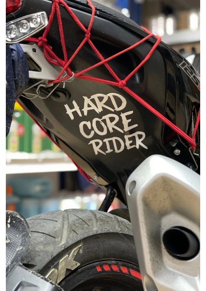 Motor Için Dekoratif Sticker Hard Core Rider Beyaz (1 Adet) modelleri