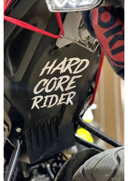 Motor Için Dekoratif Sticker Hard Core Rider Beyaz (1 Adet) fırsatları