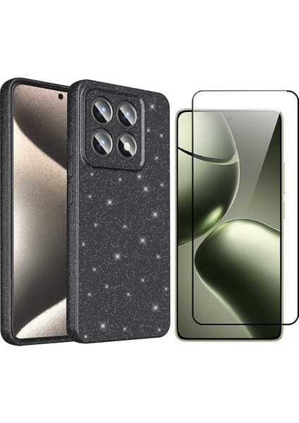 Xiaomi 14T Kılıf Kamera Korumalı Simli Lüks Zore Koton Kapak + Temperli Cam Ekran Koruyucu