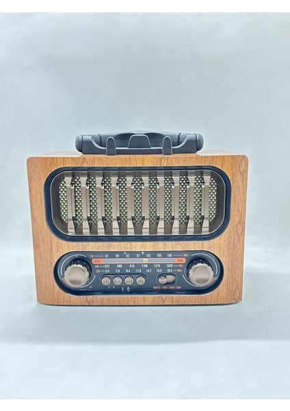 Nostaljik Radyo Müzik Kutusu, Bluetooth, Usb, Sd Kart, Aux, Garantili, Bej Renkli