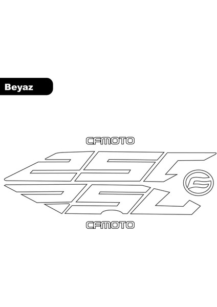 Cf Moto NK250 Arka Kuyruk Altı 250 Sticker Etiket Beyaz
