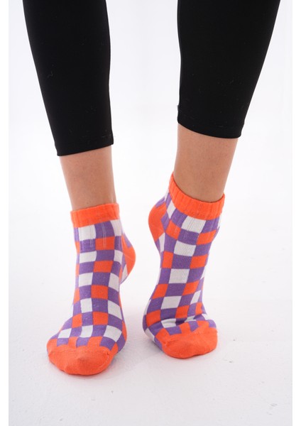 Damalı (Dikişsiz) Pamuklu Nefes Alabilen Terletmez Kadın Çorap'ı