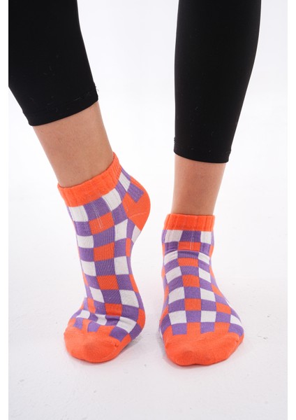 Damalı (Dikişsiz) Pamuklu Nefes Alabilen Terletmez Kadın Çorap'ı