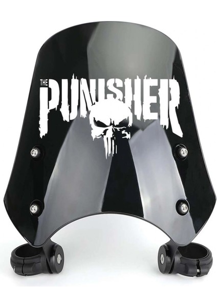 Punisher Ön Cam Sticker Motorsiklet Beyaz Sticker