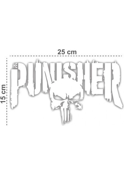 Punisher Ön Cam Sticker Motorsiklet Beyaz Sticker modelleri
