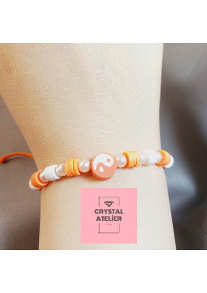 Turuncu Ying Yang Makrome Bileklik – El Yapımı Unisex Örgü Makrome Bileklik – Şans ve Denge Sembolü Turuncu Ying Yang Tasarım Bileklik - Enerji Denge Şans Bileklik - Ying Yang Bileklik fiyatları