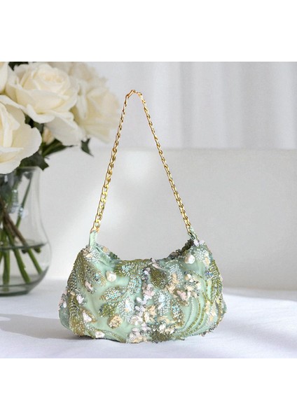 Yeşil Boncuklu Çanta Abiye